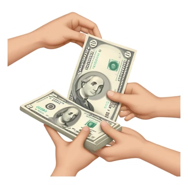 giving money from hand to hand sticker