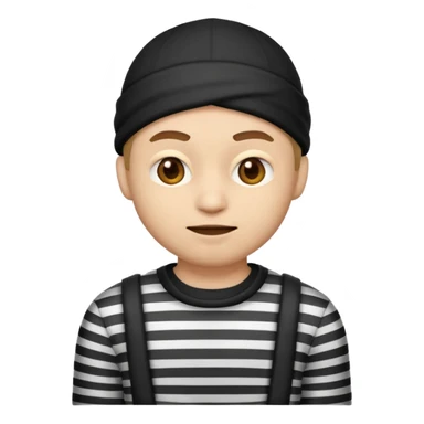 A theif robber emoji,Stripped shirt. sticker