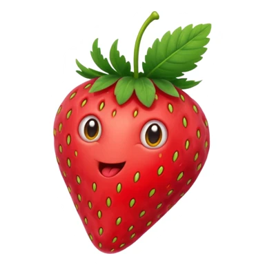 Worm in strawberry emoji sticker