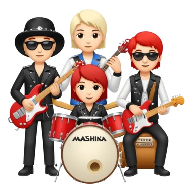 Russian rock band Mashina Vremeni with musicians playing instruments sticker