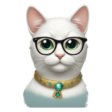 fancy cat with glasses sticker