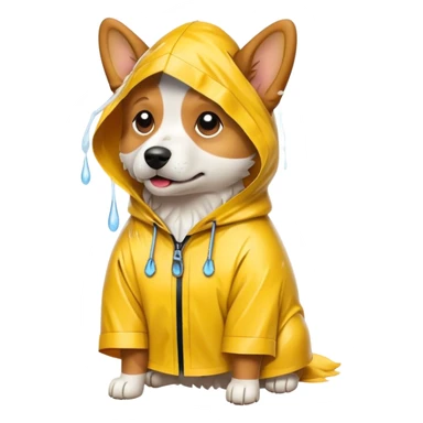 Dog in a rain coat sticker