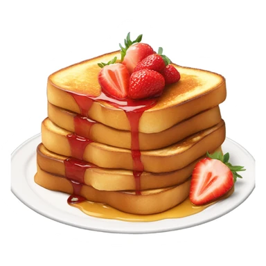 Stack of French toast with strawberry on top sticker