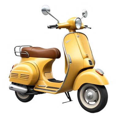 Cinematic Realistic Vespa Pop Culture Emoji, depicted as a sleek vintage scooter symbolizing Italian style rendered with dynamic detail and retro lighting. sticker