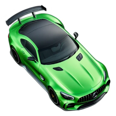 green Mercedes AMG GTR isometric sticker