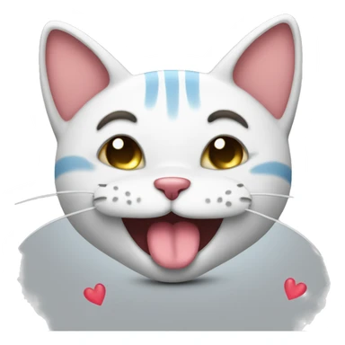 Cat laughing crying emoji except crying hearts sticker