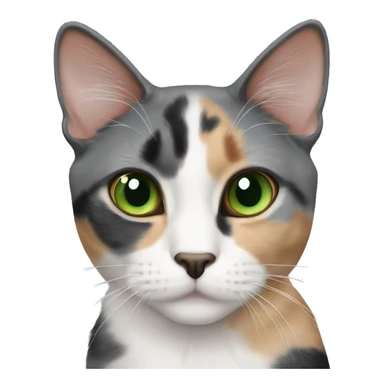 Dilute calico cat green eyes sticker