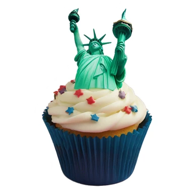 Statue of Liberty on a cupcake sticker