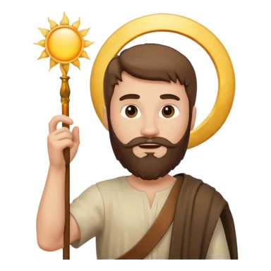 joshua bible chracter bearded man raising his hand stopping the sun sticker