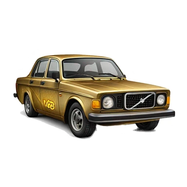  Side shot 1973 Volvo 142 GL C-3PO tarnished from space  sticker