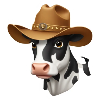 Cow with a cowboy hat sticker
