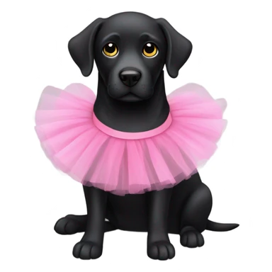 Black Labrador with tutu sticker