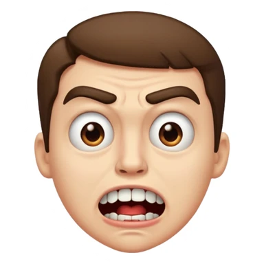 
A disgusted face, with one eyebrow raised and the mouth open sticker