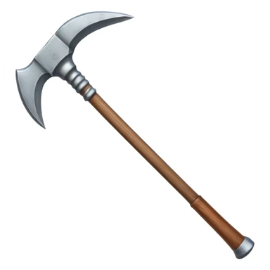 steel pickaxe with wooden handle, both ends sharp and equal, RuneScape style sticker