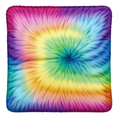 Rainbow fur blanket square ombre sticker