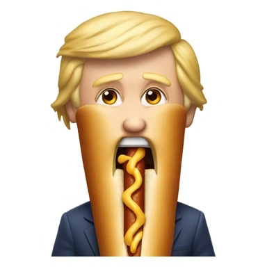 Donald trump eating a hotdog sticker