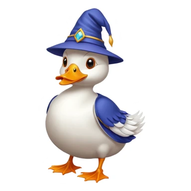 Duck wearing a wizard hat sticker