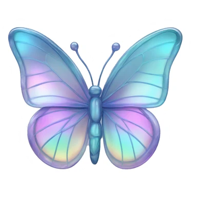 Pastel iridescent glass crystal butterfly sticker