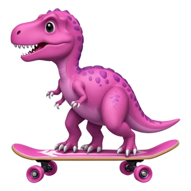 Dinosaur on a skateboard in pink  sticker