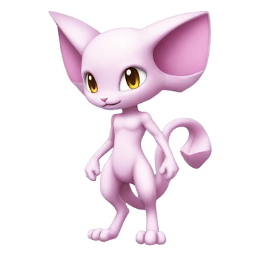 Pink Chibi Anthro Mewtwo-Pokémon full body sticker