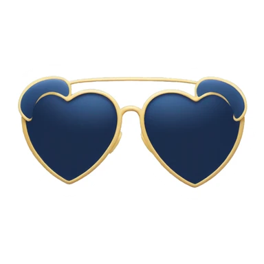 A pair navy blue heart shaped sunglasses  sticker