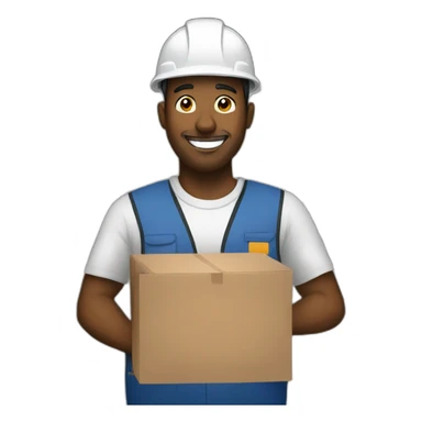 a worker in a warehouse sticker