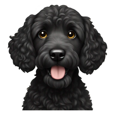 All Black golden doodle dog sticker