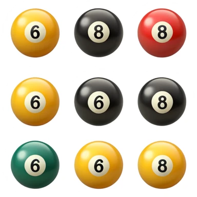 6 numbered billiard ball  sticker