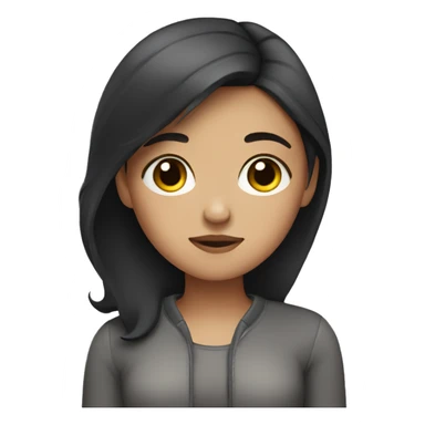 Girl with dark hair sleepy sticker