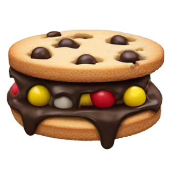 Cookie ice cream sandwich with M&M’s  sticker