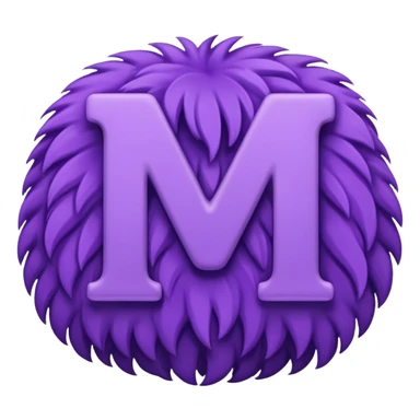 The fluffy letter M is purple in color sticker