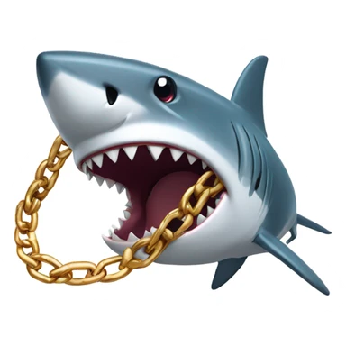 Shark with a Cuban link chain sticker