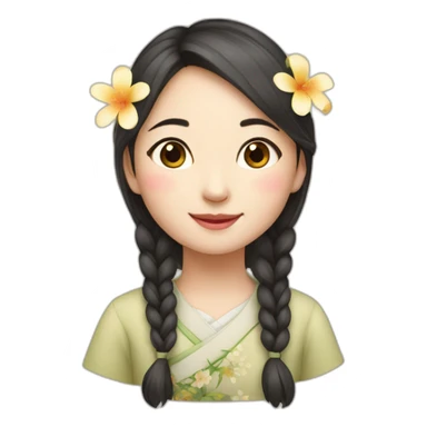 A Chinese girl with the warmth of spring sticker