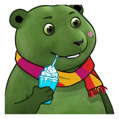 Panda eating ice   sticker