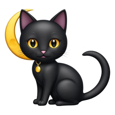 Черная кошка с луной sticker