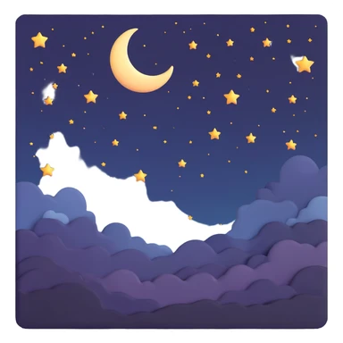 dark night sky with moon and stars sticker