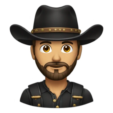 hombre con sombrero vaquero color negro y barba de candado sticker