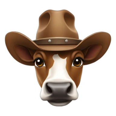 Vache avec un chapeau de cowboy sticker