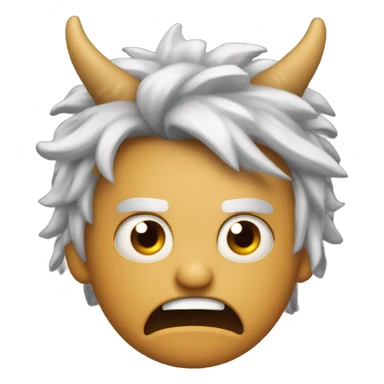 Un emoji de diablo enojado con fuego sticker