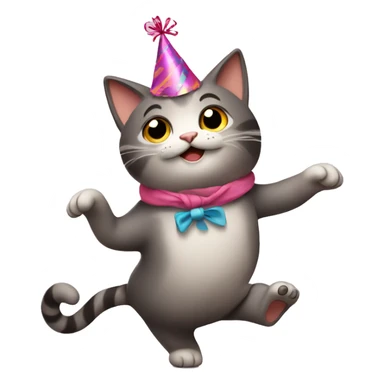 dancing cat birthday sticker