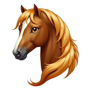 Cinematic Elegant Bay Horse Portrait Emoji, Head held high with a serene, majestic gaze, showcasing a magnificent bay fur with a rich, lustrous sheen, a flowing mane and tail, and radiant amber eyes that exude beauty and grace, Simplified yet majestically refined features, highly detailed, glowing with a soft, ethereal light, high shine, poised and breathtaking, stylized with an air of pure elegance, capturing the essence of a stunning and graceful steed, so beautiful it feels like it could gallop out of the screen with effortless charm! sticker