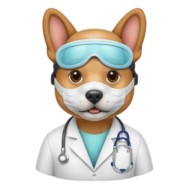 doctor dog Wearing Medical Mask sticker