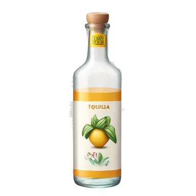 Long cylindrical tequila blanco bottle sticker