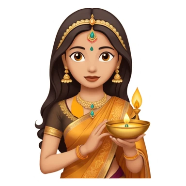 diwali woman with diwali sticker
