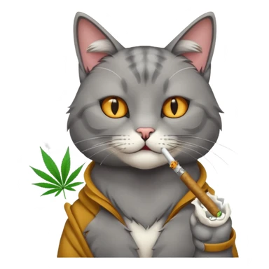Cat smoking weed sticker
