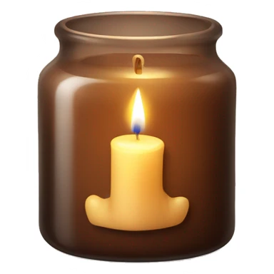 Candle In brown glass jar sticker