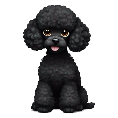 Black toy-poodle with white eyebrows sticker
