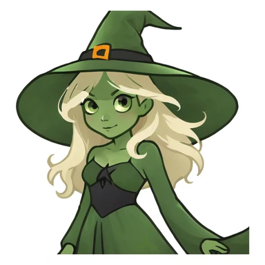 Blond girl witch sticker