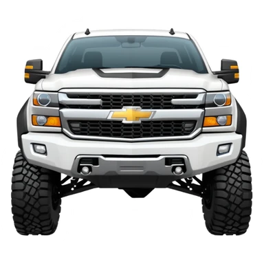  Chevrolet 2500 2022 crew cab. A ferocious truck featuring a vivid white base and black off road front bumper and chrome off road wheels. Emphasize sharp, high-contrast black streaks across the body, creating a look of aggressive, explosive energy. sticker