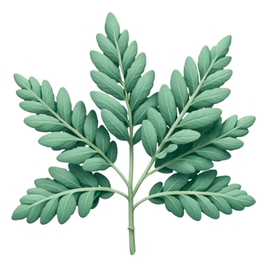 cluster of clary sage plant leaves in bluey green colour sticker